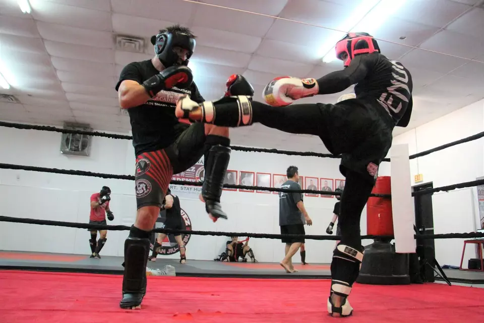 Muay Thai - Michael demonstrating guard.